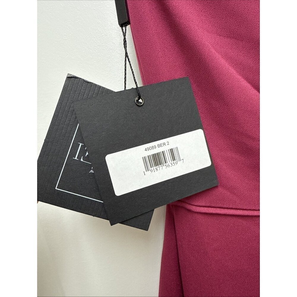 Mac Duggal Size 2 Berry 49089 One Shoulder Side Slit Ruffle Gown Dress  $358 New - Picture 12 of 12